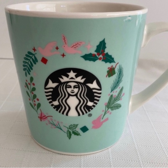Starbucks Other - ❌price firm❌ Starbucks Christmas 2019 teal pink with mermaid mug doves